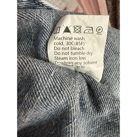 NWT Boho Aztec Blanket Sleeve Denim Jacket Hoodie Women's Size Large Modern - Picture 8 of 9